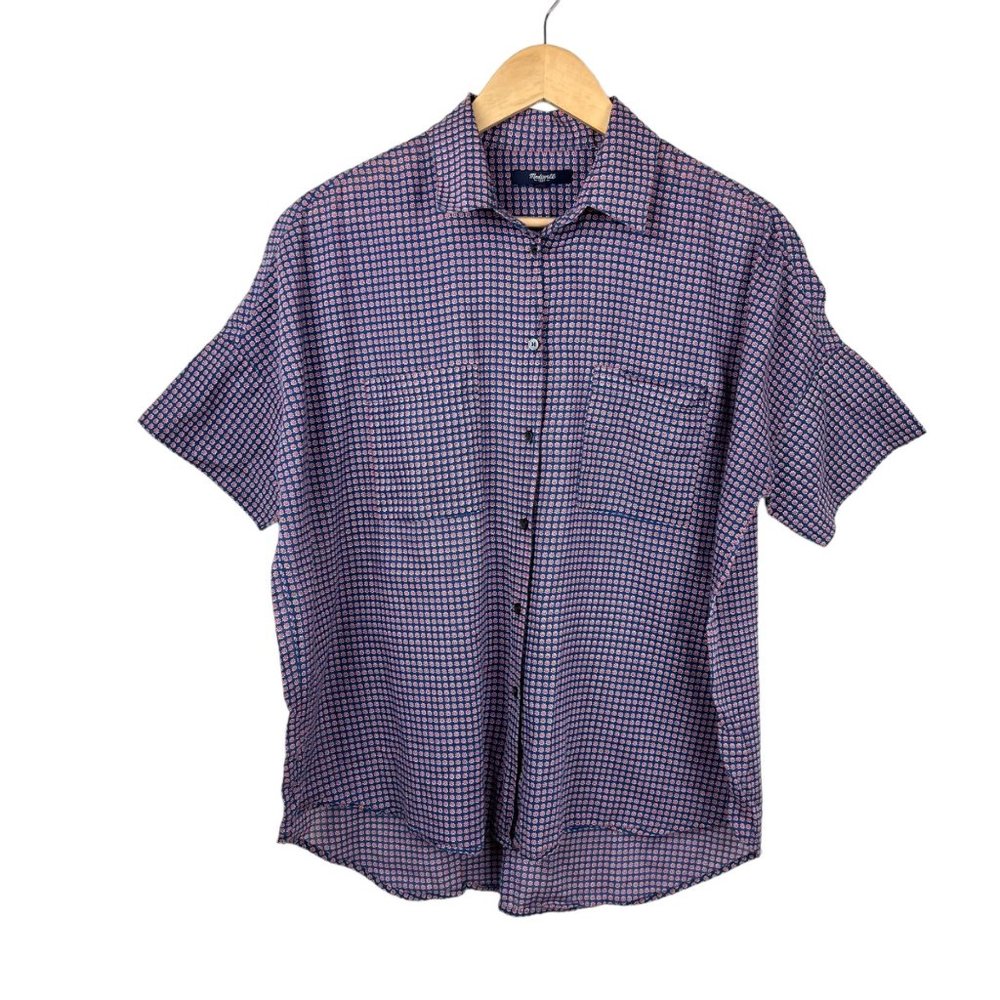 Madewell Blue Checkered Button Down Shirt - Picture 2 of 7